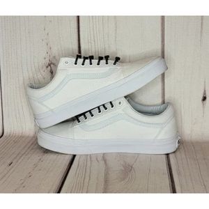 VANS Old Skool White Canvas Skateboarding Shoes Unisex Sizes 7-Men's 8.5-Wmn's